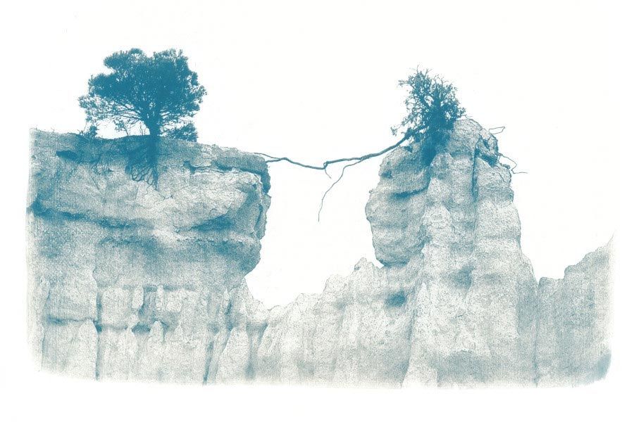 cyanotype paysage falaise