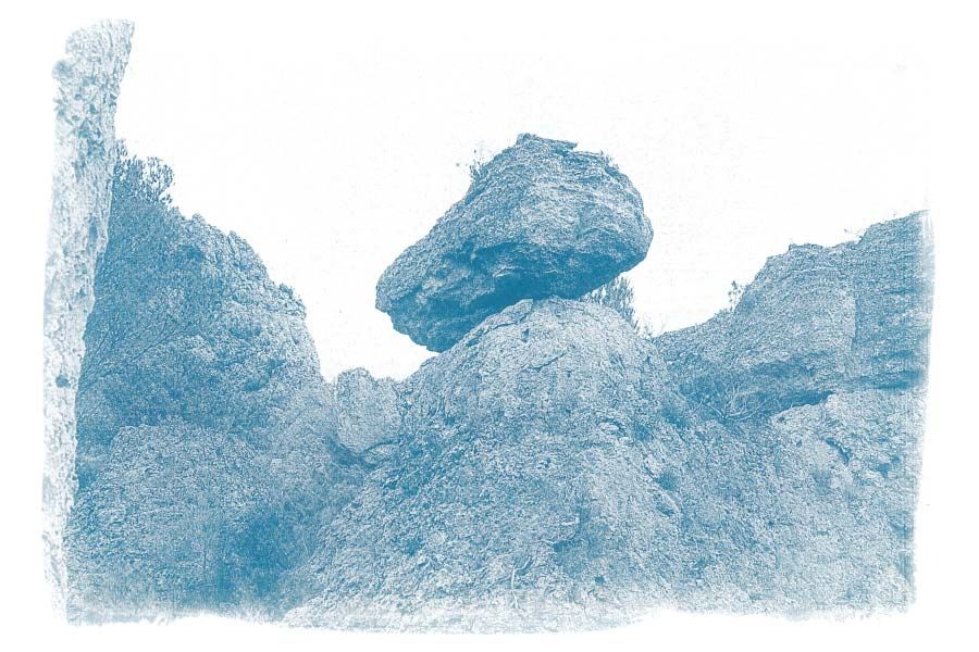 cyanotype paysage minéral